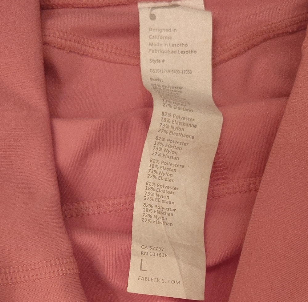 Size large Fabletics Pure Luxe Pink Women's Leggings - Picture 2 of 4
